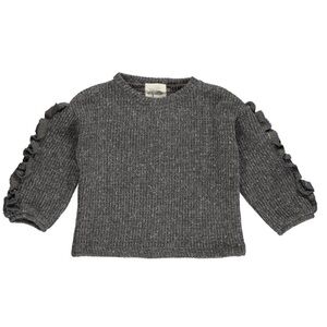 NEW VIGNETTE girls ruffle sweater in charcoal NWT SZ 4